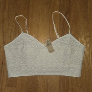American Eagle Outfitters Cream Lace Bralette Top
